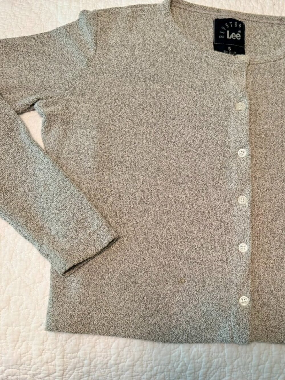 Vintage Lee Riveted Gray Button‑Front Sweater – Size Small – Made in Israel - Picture 9 of 11